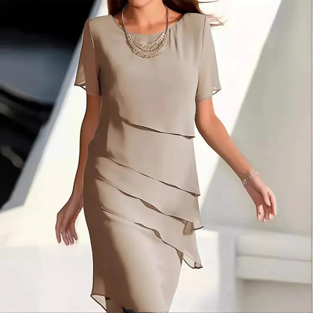 Ellen – Luxe Chiffon Midi Jurk