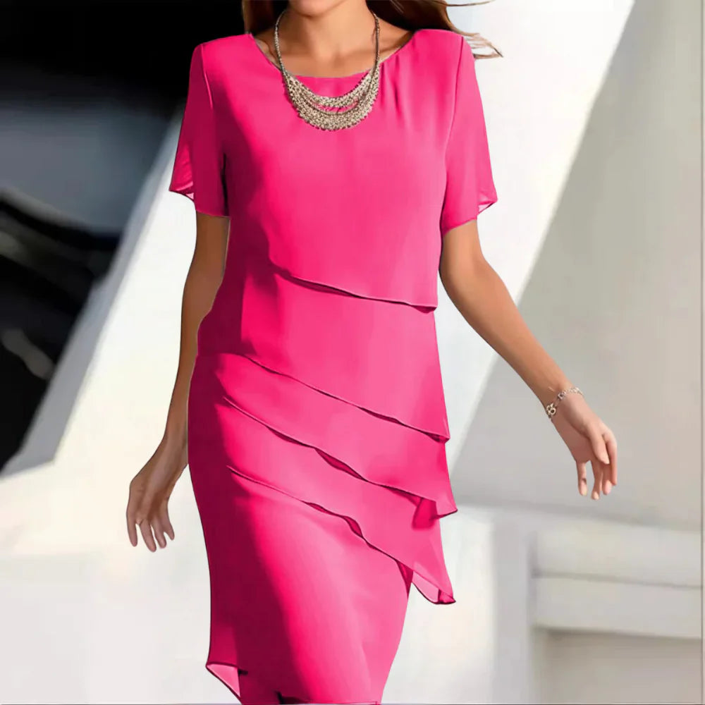 Ellen – Luxe Chiffon Midi Jurk