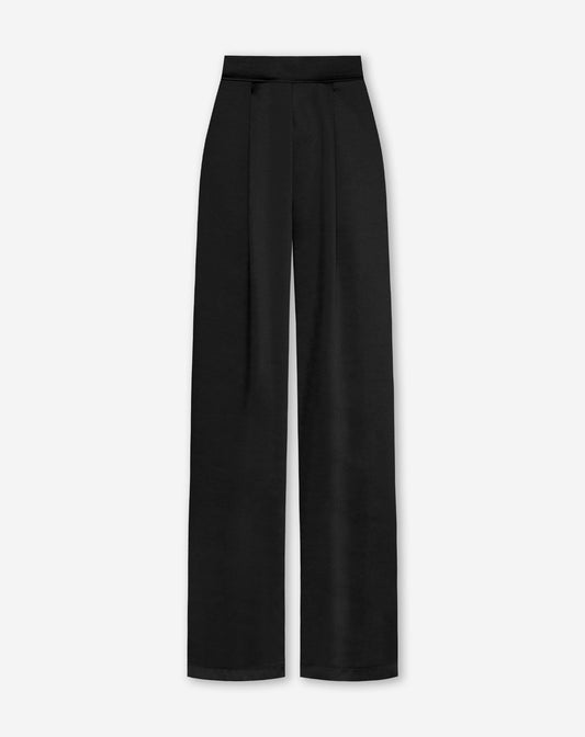 LEA SATIN PANTALON TALL ZWART