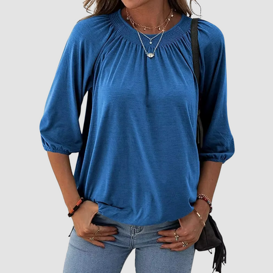 Zoya – Loose-Fit Dames Top met Halve Mouwen