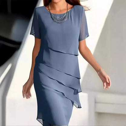Ellen – Luxe Chiffon Midi Jurk