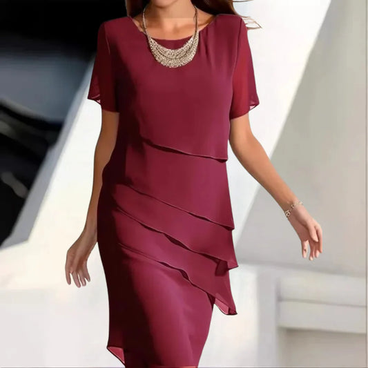 Ellen – Luxe Chiffon Midi Jurk