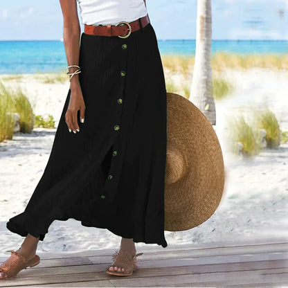 Maxi Rok | Button-Up | Riem | Lange Rok | Flowy Rok